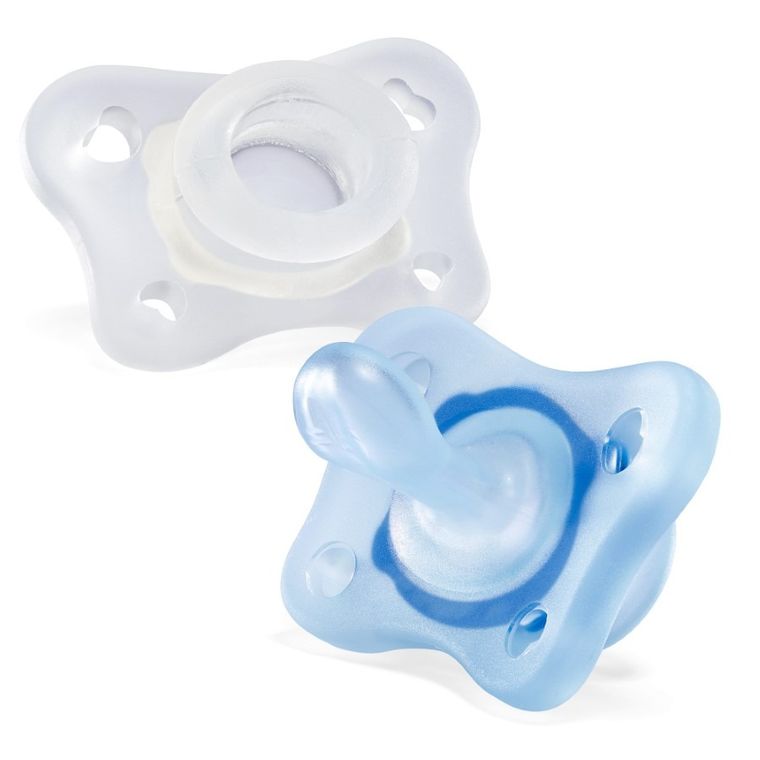 Chicco, PhysioForma Mini Soft, suzeta din silicon, albastru, 0-2m, 2 buc.