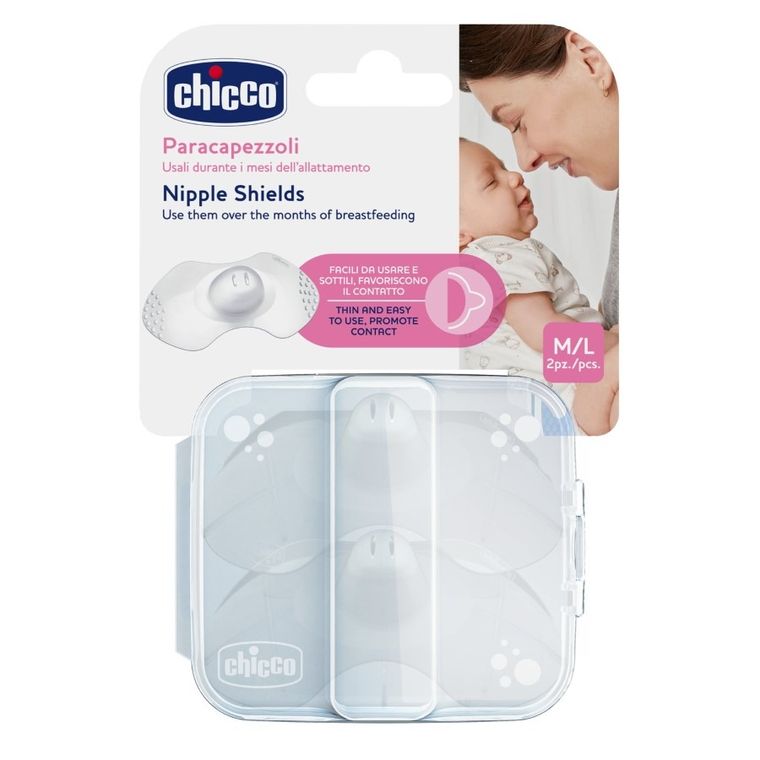Chicco, protectiile din silicon pentru mamelon, marime M-L, 2 buc.