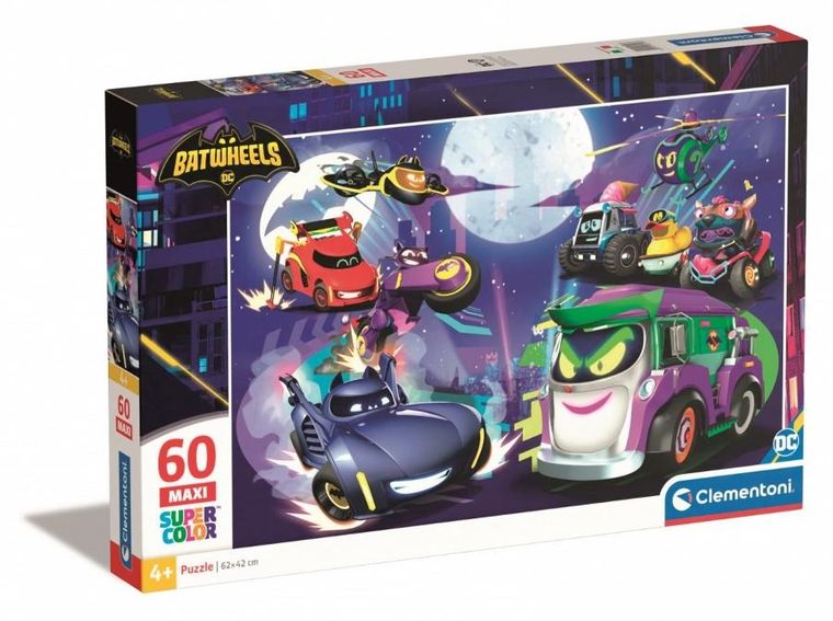 Clementoni, Maxi Super Color, Batwheels, puzzle, 60 piese