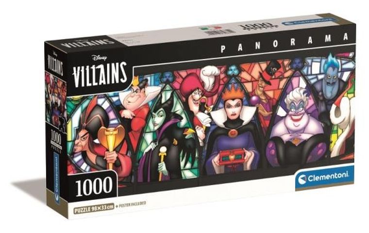 Clementoni, Panorama, Disney Villains, puzzle, 1000 piese