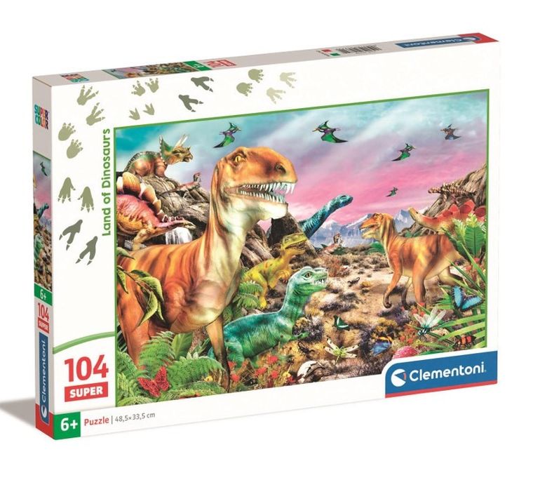 Clementoni, Super Color, Dinosaurs, puzzle, 104 piese