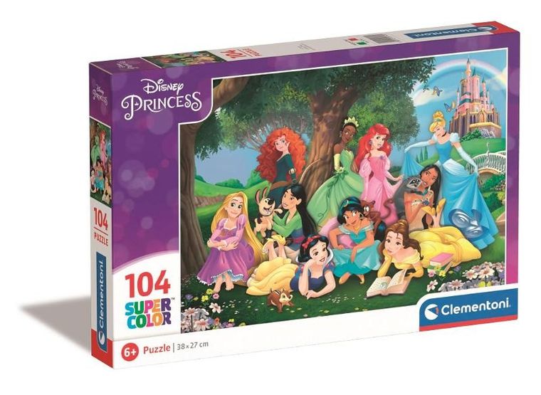 Clementoni, Super Color, Disney Princess, puzzle, 104 piese