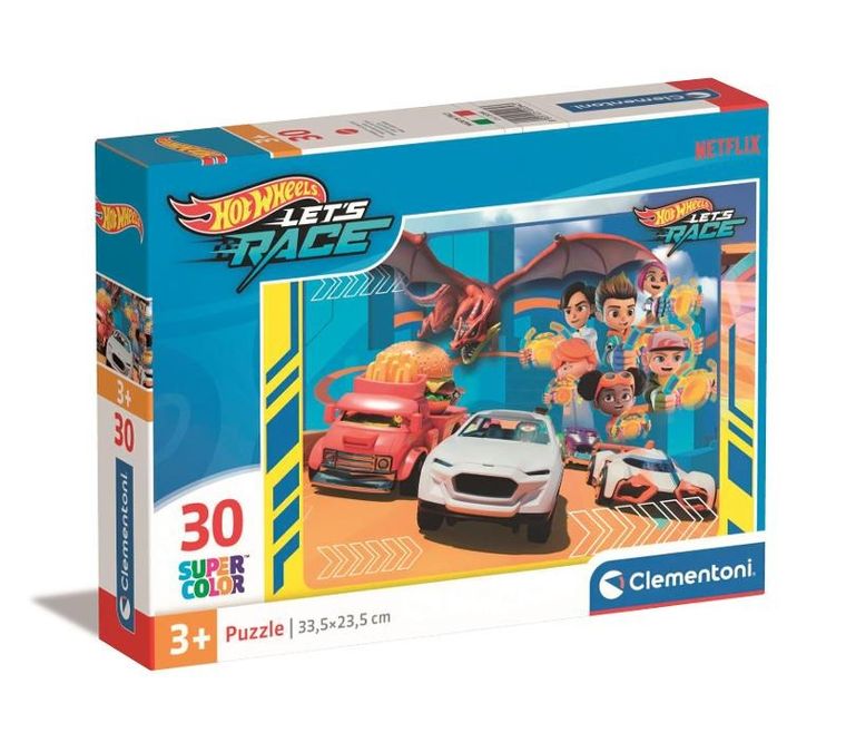 Clementoni, Super Color, Hot Wheels, puzzle, 30 piese
