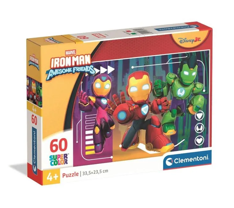 Clementoni, Super Color, Iron Man and His Awesome Friends, puzzle, 60 piese