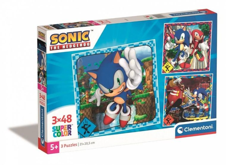 Clementoni, Super Color, Sonic, puzzle, 3-48 piese