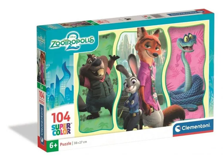 Clementoni, Super Color, Zootropolis 2, puzzle, 104 piese