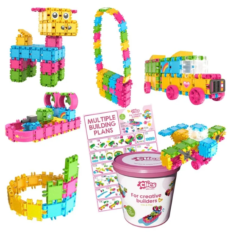 Clics Toys, Clics, Glitter, set de constructie, 8 in 1