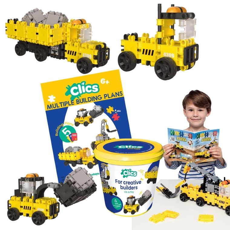 Clics Toys, Clics, Masini de constructii, set de constructie, 8 in 1
