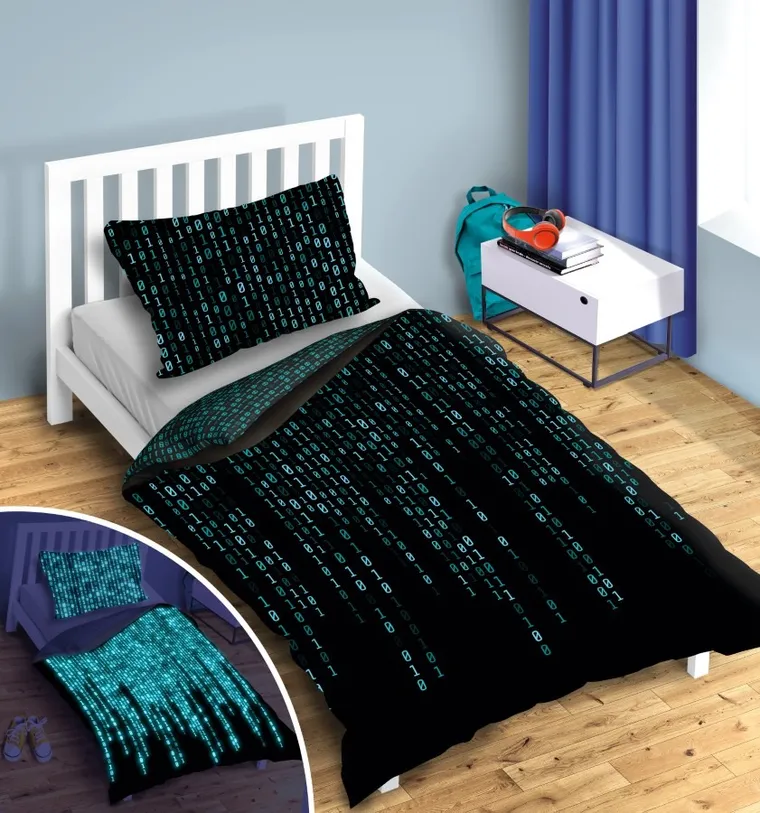 Code, set lenjerie de pat single, Fluo, 160-200 cm