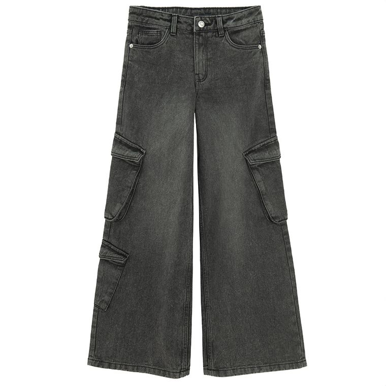 Cool Club, Blugi pentru fete, wide, negru