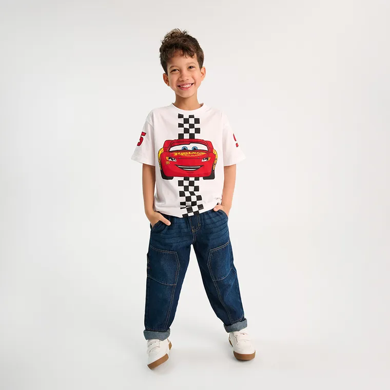 Cool Club, Blugi reglabili pentru baieti, croiala carpenter, albastru