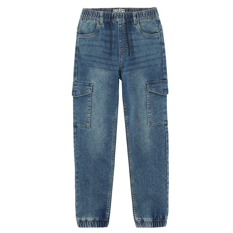 Cool Club, Blugi reglabili pentru baieti, croiala jogger, albastru