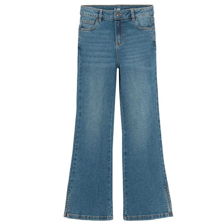 Cool Club, Blugi reglabili pentru fete, croiala flare, albastru