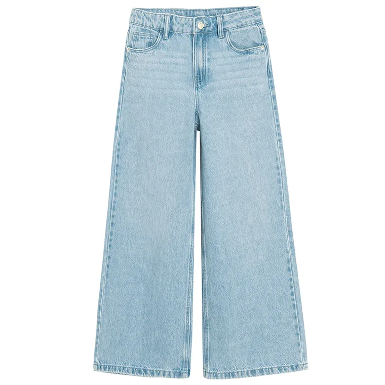 Cool Club, Blugi reglabili pentru fete, croiala wide leg, albastru