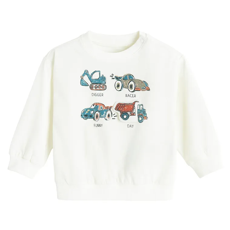 Cool Club, Bluza cu maneca lunga pentru baieti, alb