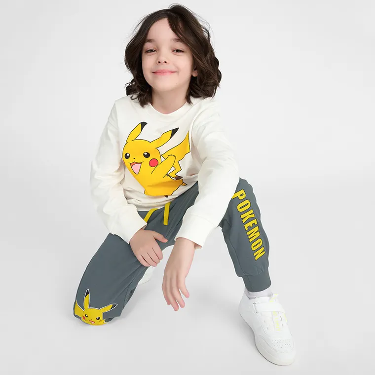 Cool Club, Bluza cu maneca lunga pentru baieti, alb, imprimeu Pokemon