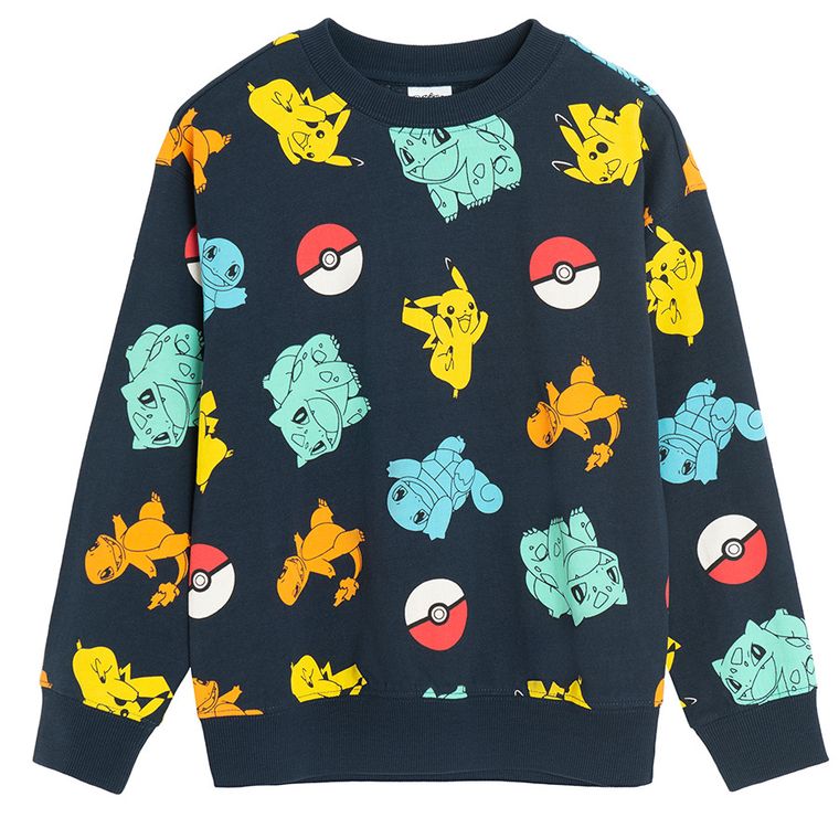Cool Club, Bluza cu maneca lunga pentru baieti, bleumarin, imprimeu Pokemon