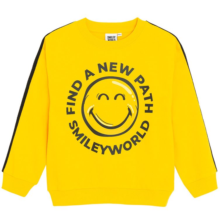 Cool Club, Bluza cu maneca lunga pentru baieti, galben, imprimeu SmileWorld