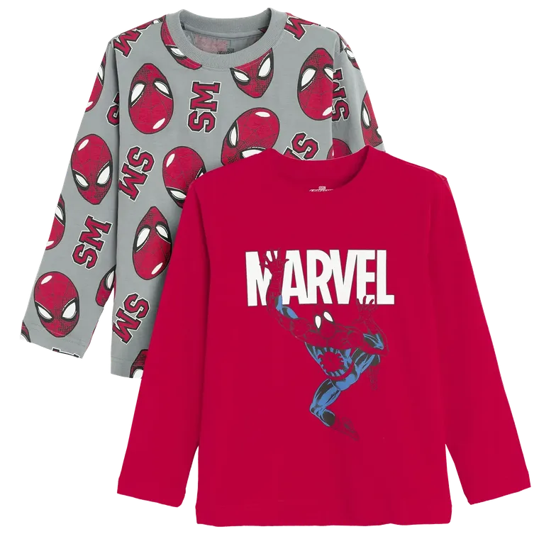 Cool Club, Bluza cu maneca lunga pentru baieti, mix, imprimeu Spider-Man, set, 2 buc.