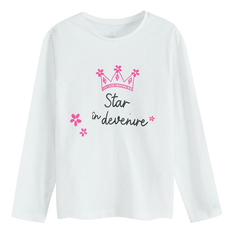 Cool Club, Bluza cu maneca lunga pentru fete, alb