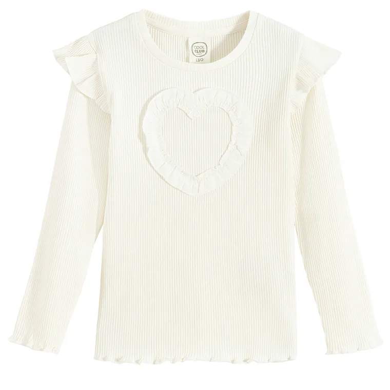 Cool Club, Bluza cu maneca lunga pentru fete, alb