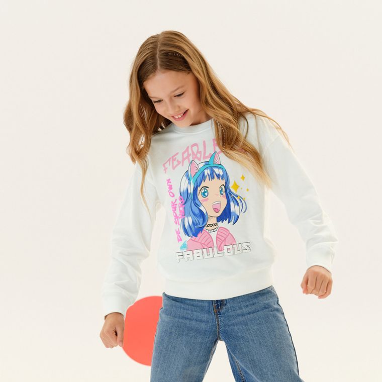 Cool Club, Bluza cu maneca lunga pentru fete, alb