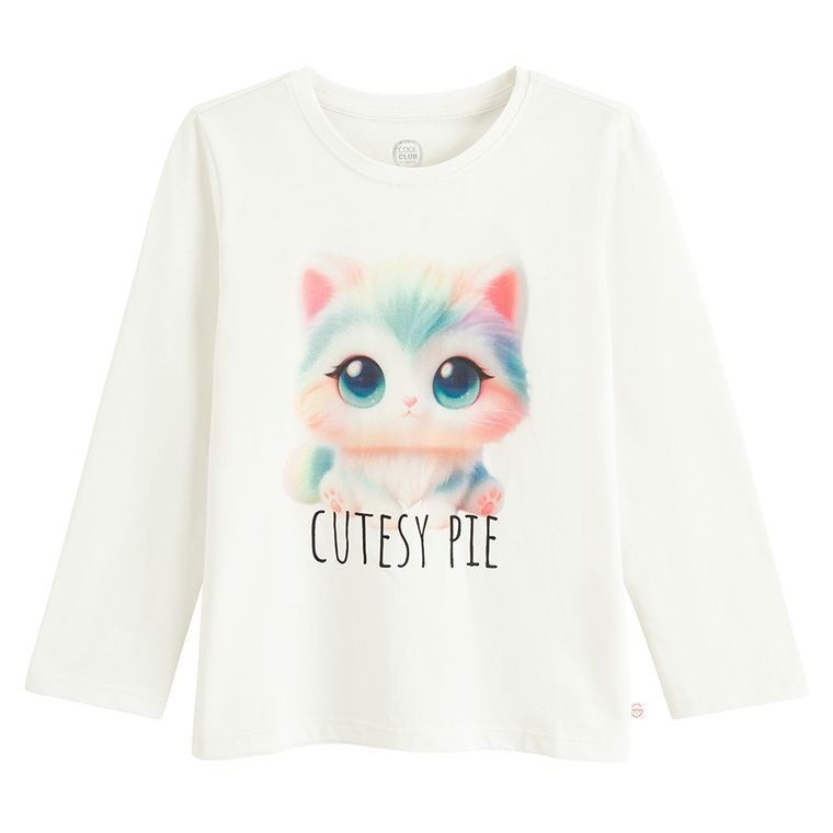 Cool Club, Bluza cu maneca lunga pentru fete, alb