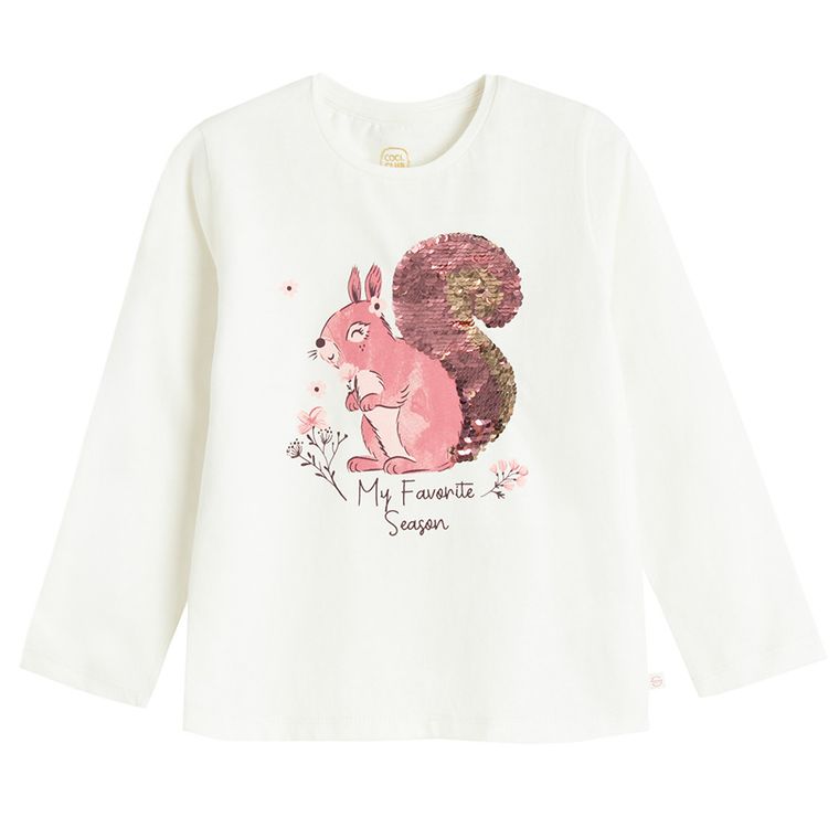 Cool Club, Bluza cu maneca lunga pentru fete, alb