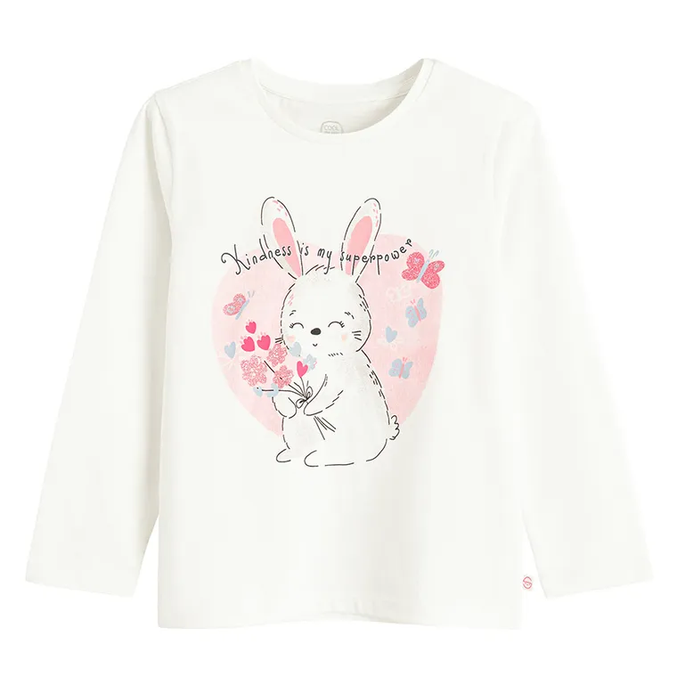 Cool Club, Bluza cu maneca lunga pentru fete, alb