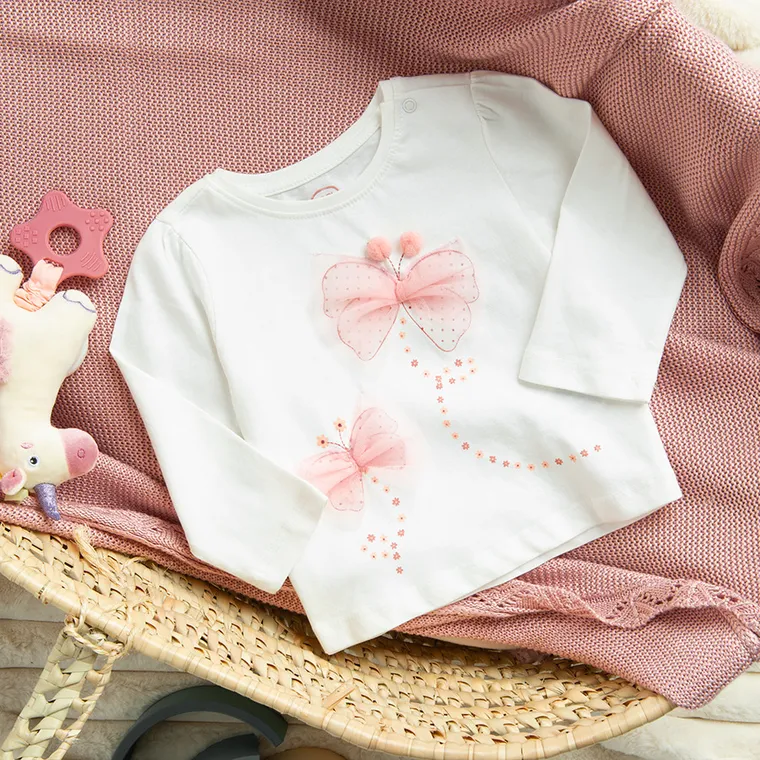 Cool Club, Bluza cu maneca lunga pentru fete, alb