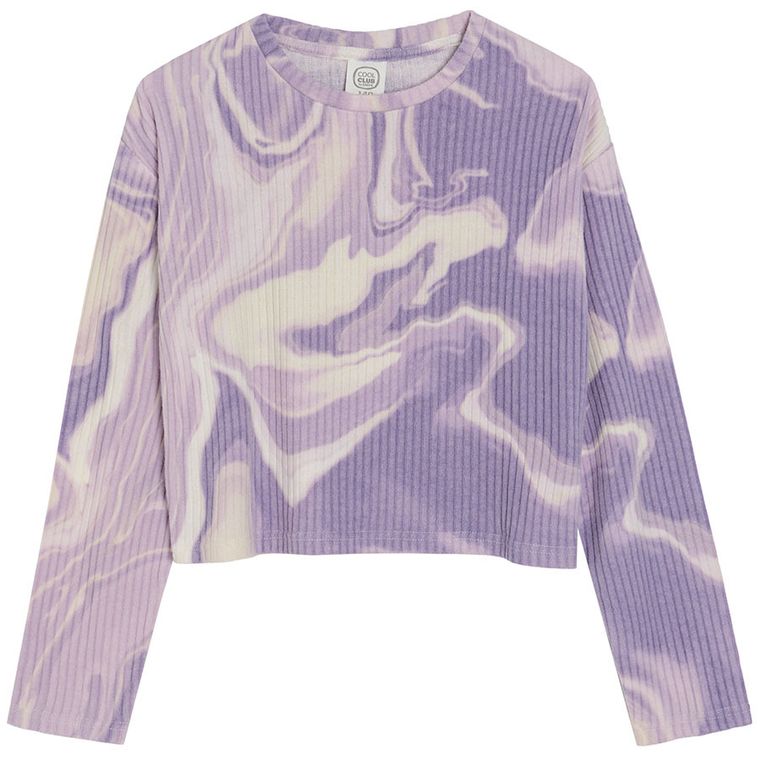 Cool Club, Bluza cu maneca lunga pentru fete, crop top, violet
