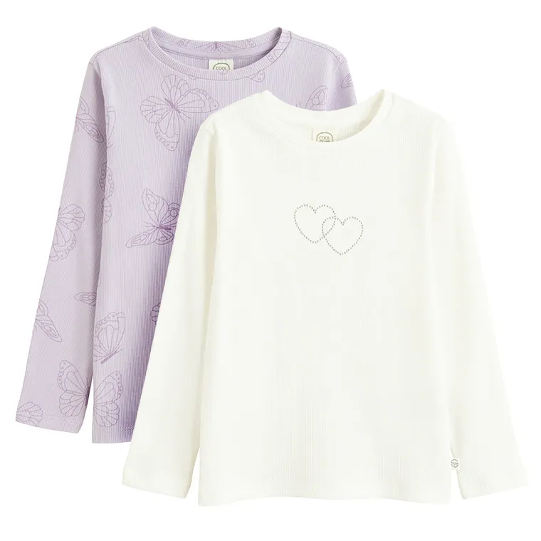 Cool Club, Bluza cu maneca lunga pentru fete, din tricot striat, mix, set, 2 buc.