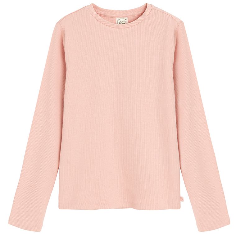 Cool Club, Bluza cu maneca lunga pentru fete, din tricot striat, roz