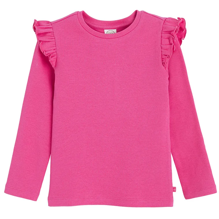 Cool Club, Bluza cu maneca lunga pentru fete, din tricot striat, roz