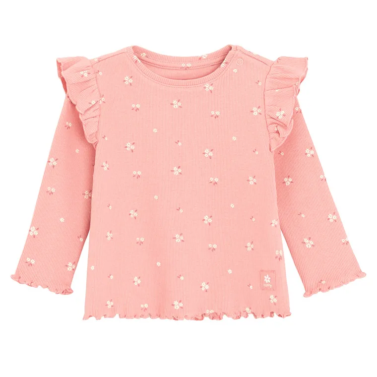 Cool Club, Bluza cu maneca lunga pentru fete, din tricot striat, roz