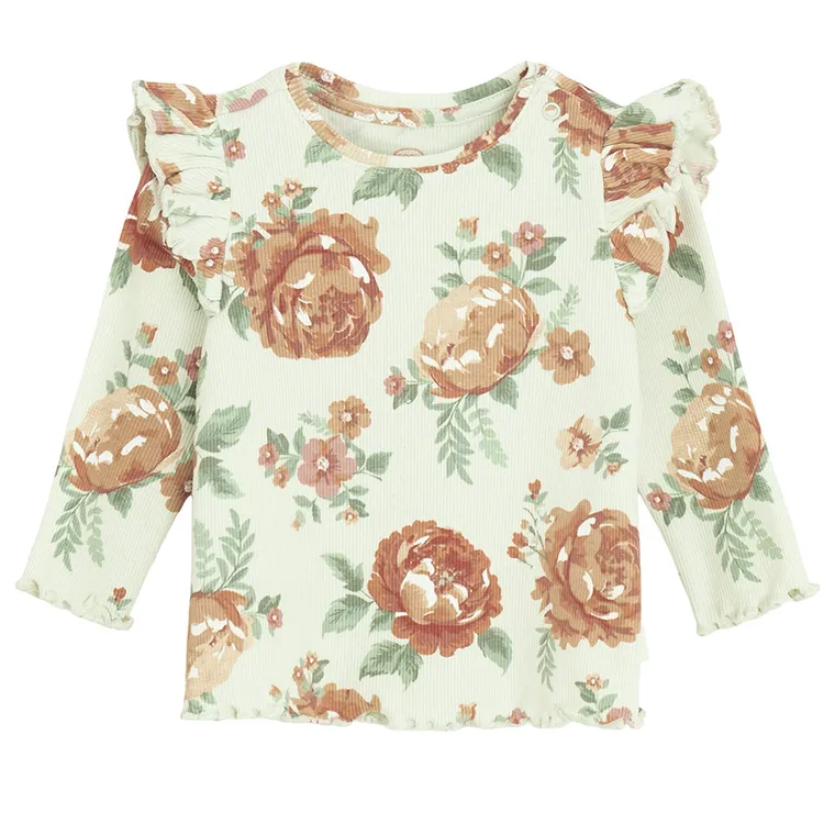 Cool Club, Bluza cu maneca lunga pentru fete, din tricot striat, verde deschis