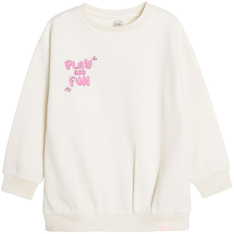 Cool Club, Bluza cu maneca lunga pentru fete, ecru