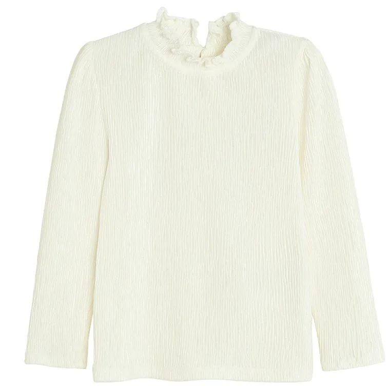 Cool Club, Bluza cu maneca lunga pentru fete, ecru