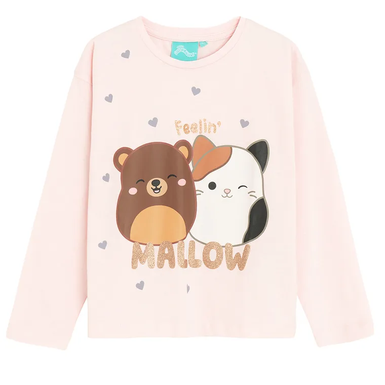 Cool Club, Bluza cu maneca lunga pentru fete, roz, imprimeu Squishmallows