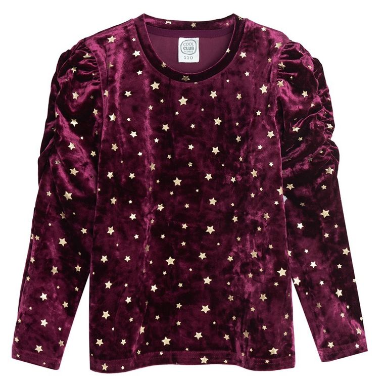 Cool Club, Bluza cu maneca lunga pentru fete, velur, violet