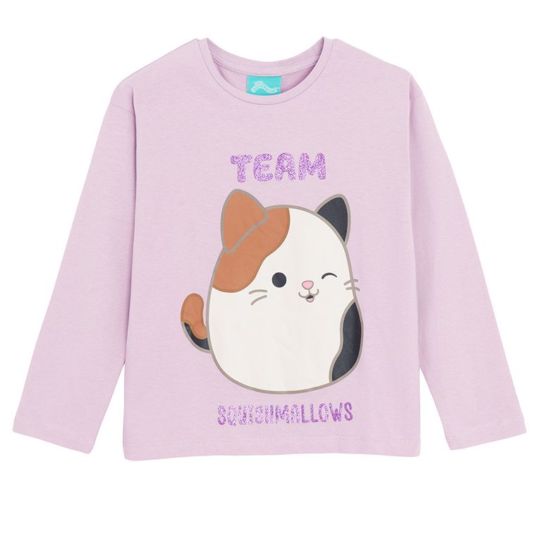 Cool Club, Bluza cu maneca lunga pentru fete, violet, imprimeu Squishmallows