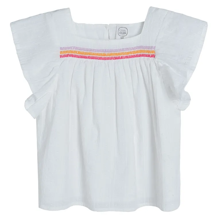 Cool Club, Bluza cu maneca scurta pentru fete, alb