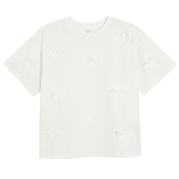 Cool Club, Bluza cu maneca scurta pentru fete, alb