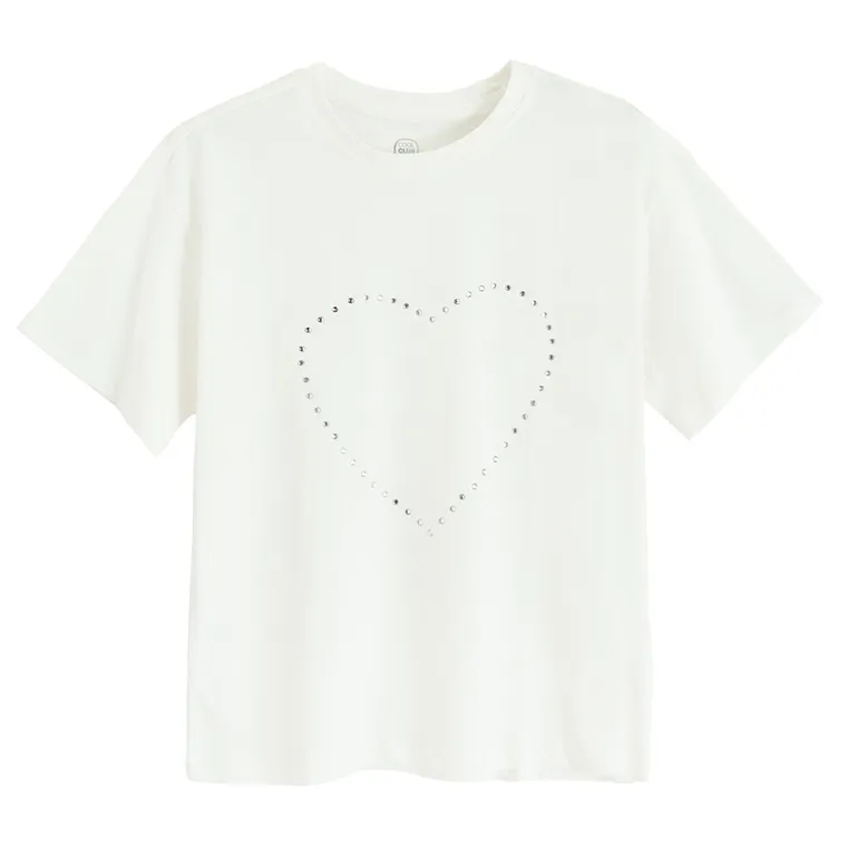 Cool Club, Bluza cu maneca scurta pentru fete, alb