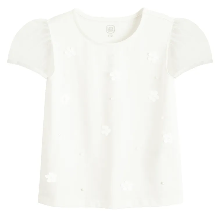 Cool Club, Bluza cu maneca scurta pentru fete, alb