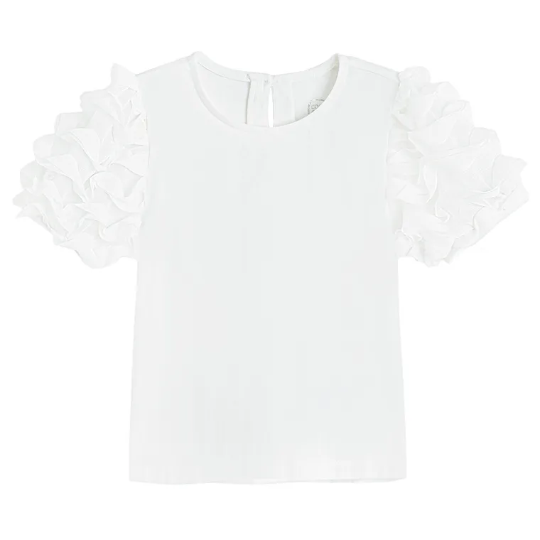 Cool Club, Bluza cu maneca scurta pentru fete, alb