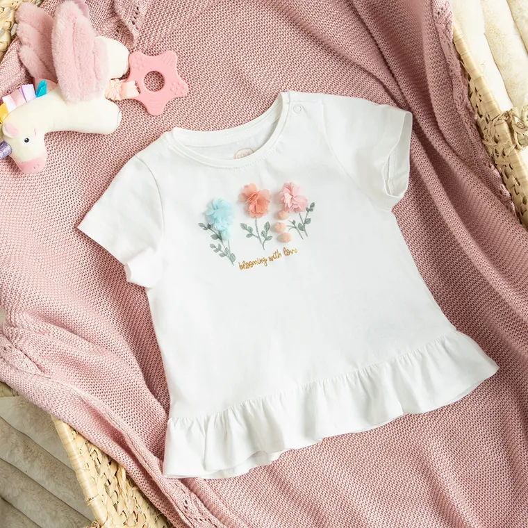 Cool Club, Bluza cu maneca scurta pentru fete, alb