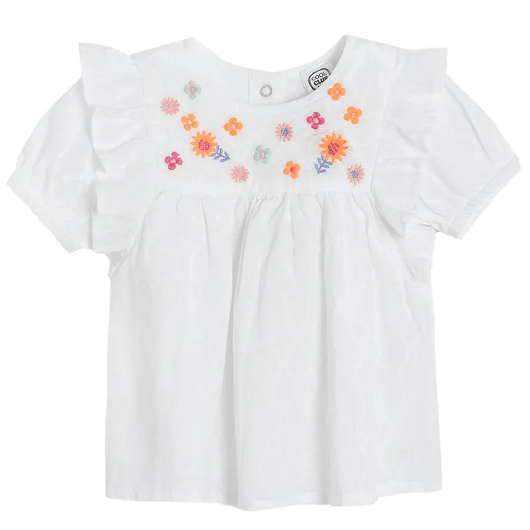 Cool Club, Bluza cu maneca scurta pentru fete, ecru