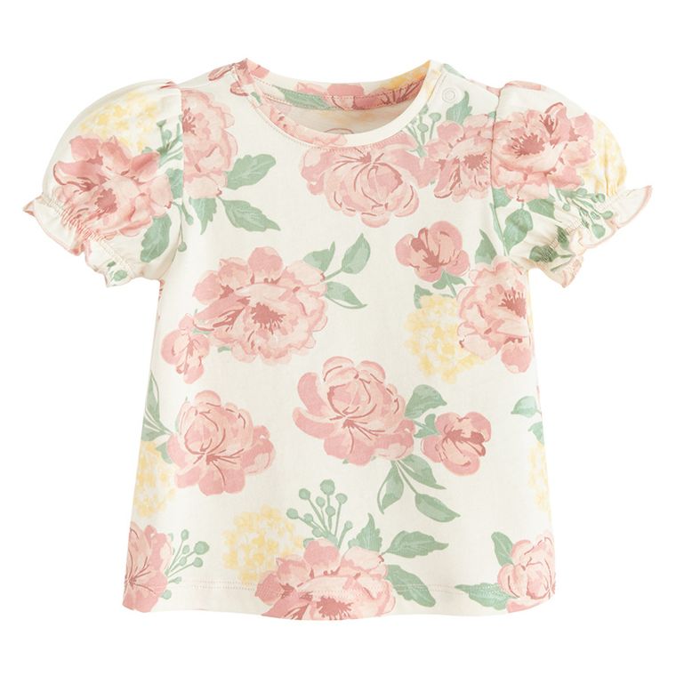 Cool Club, Bluza cu maneca scurta pentru fete, ecru