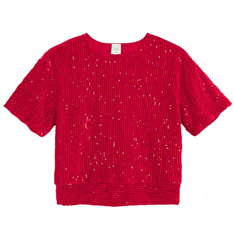 Cool Club, Bluza cu maneca scurta pentru fete, rosu